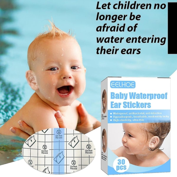 30st vattentäta öronklistermärken Disponibel öronskydd för dusch