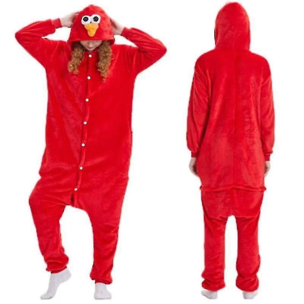 Unisex Vuxen Kigurumi djurkaraktärskostym Onesie Pyjamas Onepiece Big Eyes-Red