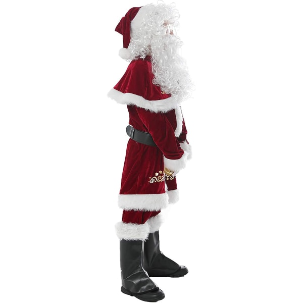 Kid Christmas Suit Set Santa Claus Costume Velvet Barn Cosplay Outfits för pojkar XL 35-145 M 115-125