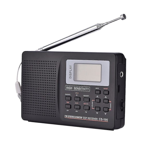 Portable Digital World Full Band Radio Receiver Am/fm/sw/mw Radio med extern