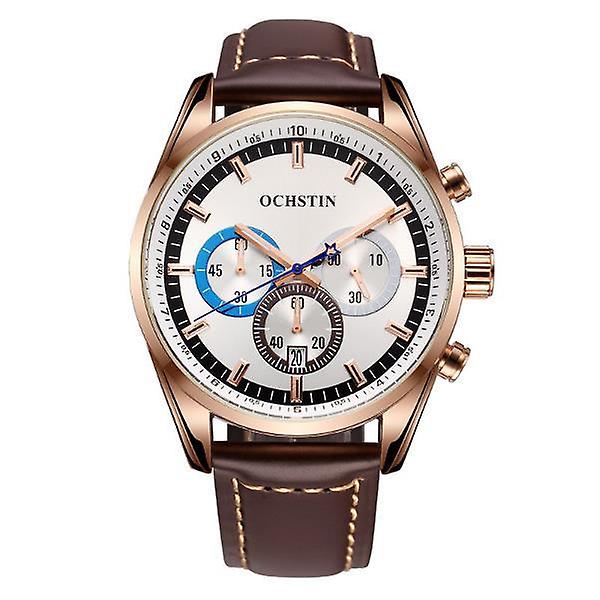 OCHSTIN 6046G Herr Quartz Watch Luxury Läderrem Business Watch