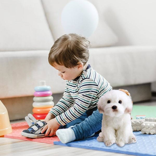 Bichon Frise Plyschleksak Valp Gosedjur Hund Söt Simulering