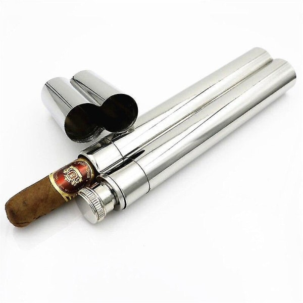 304 cigarrfodral i rostfritt stål & höftflaskor cigarrlåda 2 oz höftkolvtillbehör
