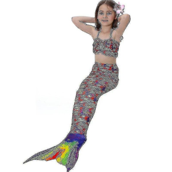 Barn Flickor Mermaid Tail Bikini Set Badkläder Baddräkt Simdräkt Hög kvalitet Multi