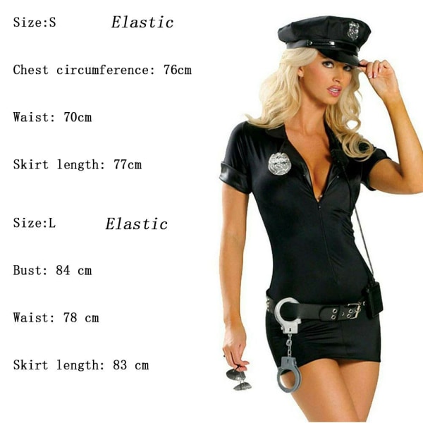 Cop Costume Officer Outfit Cosplay BLACK L