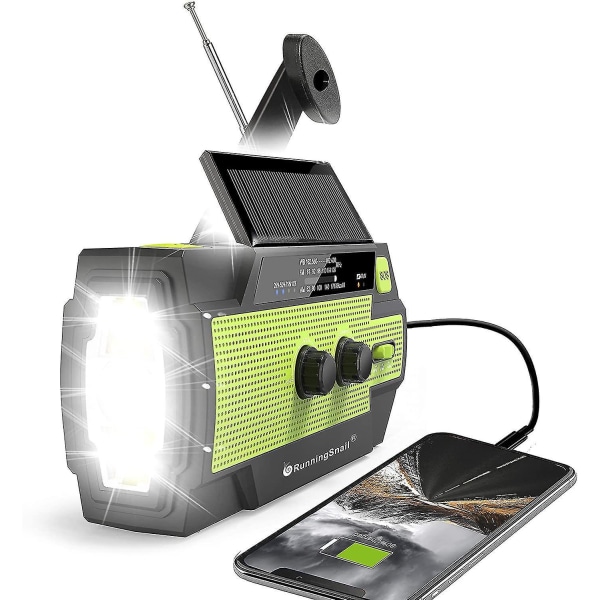 2022 Newestemergency Crank Radio 4000mah-solar Hand Crank Portable Am/fm/noaa Väderradio