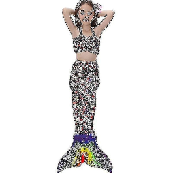 Badkläder för barn för flickor Mermaid Tail Set Rollspelskostymer Simdräkter Multi