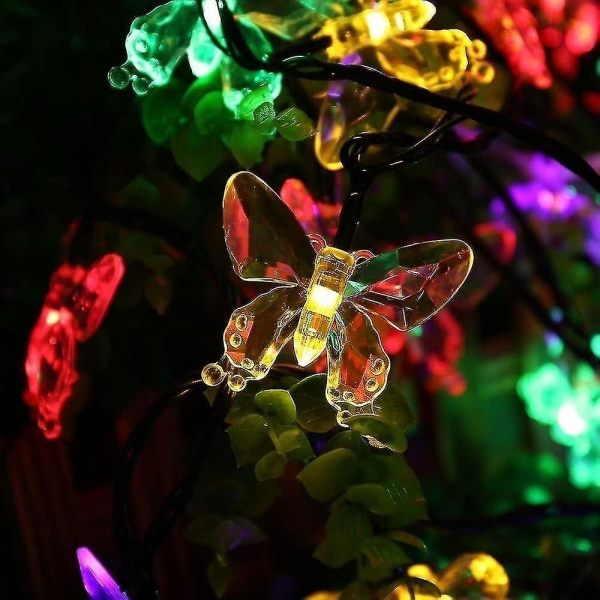 5 Meter Solar Led Lichterkette Bunten Schmetterlinge Deko Beleuchtung Fr Weihnachten, Party, Festen