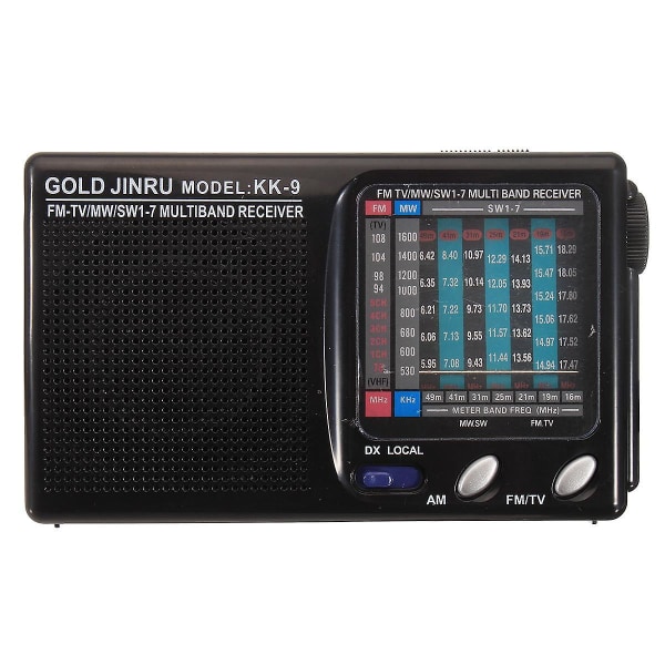 Bärbar fullbandsradio FM stereohögtalare MW SW Radiomottagare Kortvågsmottagare