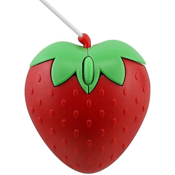 USB mus med tråd Söt frukt jordgubbsform trådbunden mus Bärbar mini optiska möss Tecknad dator