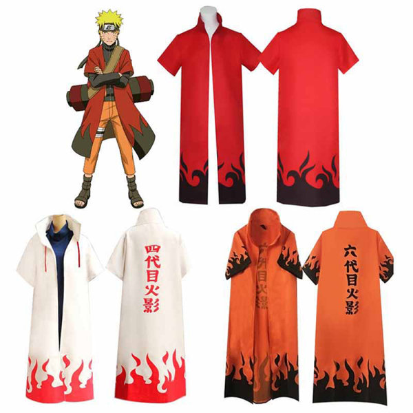 Anime Naruto Cosplay Cloaks Hokage Namikaze Minato Uniform Kaka zy Red S White S