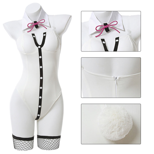 Dangan ronpa2 cosplay Nanami ChiaKi Bunny Girl cosplay kostym White XXL S