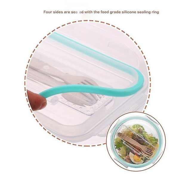 Koreansk stil Lunchlåda Glas Mikrovågsugn Bento Box Matförvaringslåda Skolmatbehållare