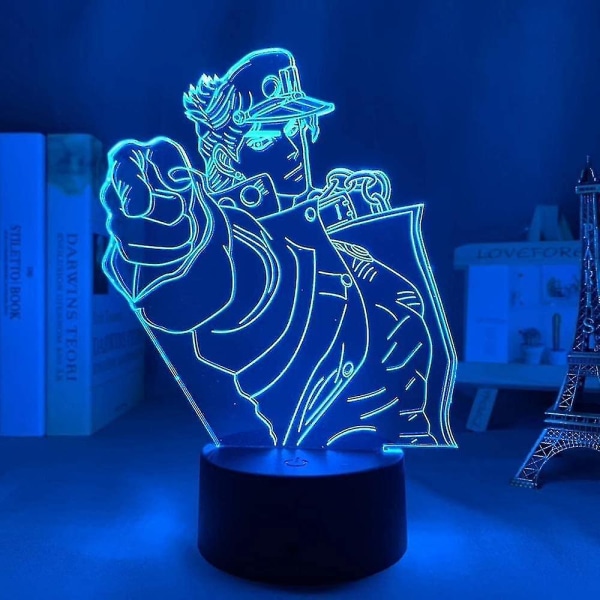 Jotaro Kujo Led 3d-lampa Lllusion Light Skrivbordslampa japansk anime-ljus för barnsovrumsdekor natt