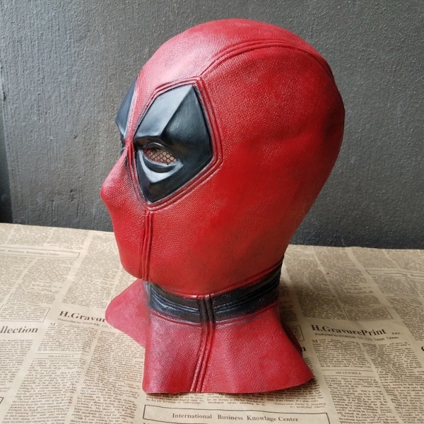 Deadpool Latex Mask Röd Huvudbonad Cosplay Kostym rekvisita