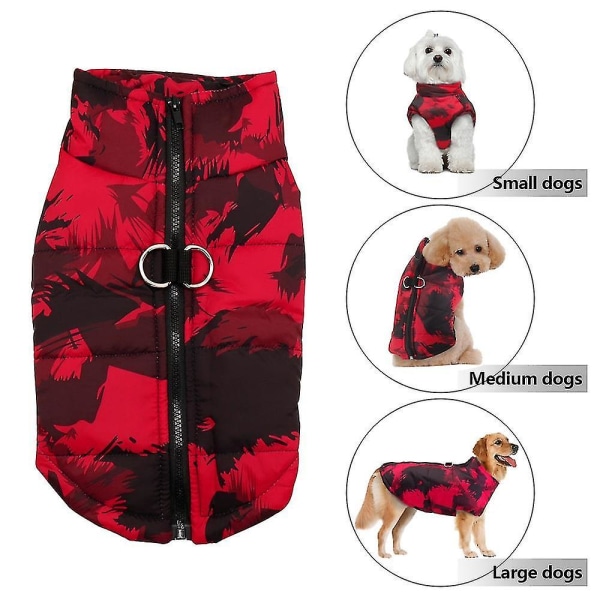 Vinterkläder för hund för husdjur Fransk Bulldog Pet Varm jacka Kappa Vattentät hundkläder Outfit Väst för S Black