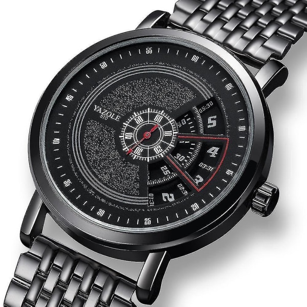 YAZOLE 509 rostfritt stål röd nål skivspelare Design Män Fashion Quartz Watch