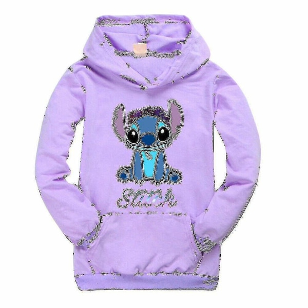 Barn Lilo och Stitch Hoodies Långärmad tröja Purple