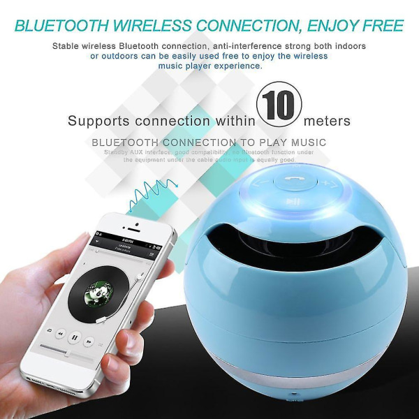 Runt stöd Tf-kort Hi-fi-högtalare Fm-funktion Mini Audio Bluetooth högtalare