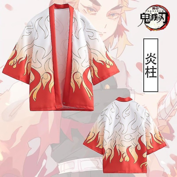 Cos Gift Demon Slayer Kimetsu No Yaiba 3d Printing Anime Kimono Haori Yukata Cosplay Casual Cool Str Rengoku Kyoujurou