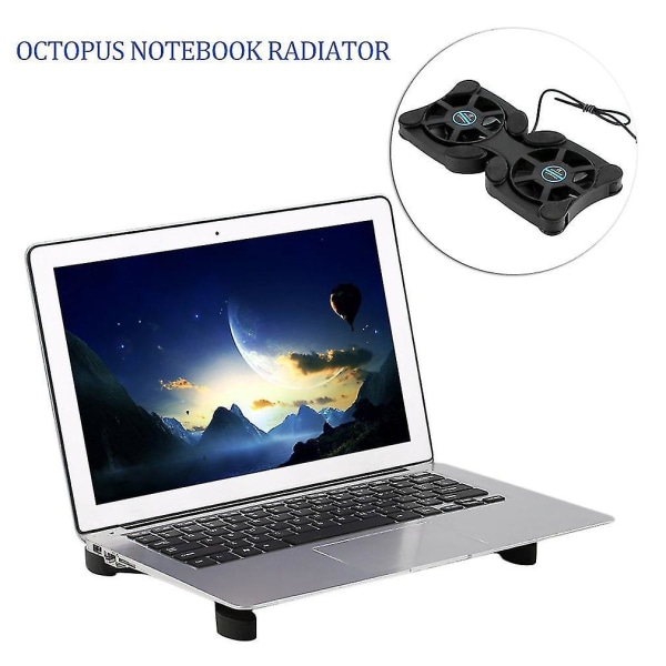 USB Port Mini Octopus Notebook Fläkt Kylare Kylplatta för 14 tums bärbar dator