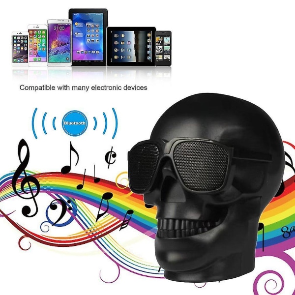 Mini Skull Head Shape Trådlös Bluetooth högtalare Bastelefon Datorhögtalare
