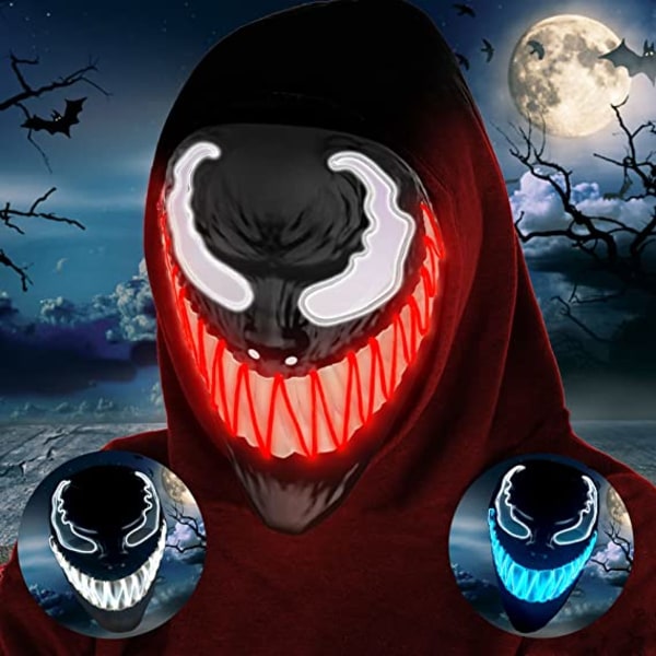 Halloween Mask Kostym Cosplay Led Mask EL Wire Light up