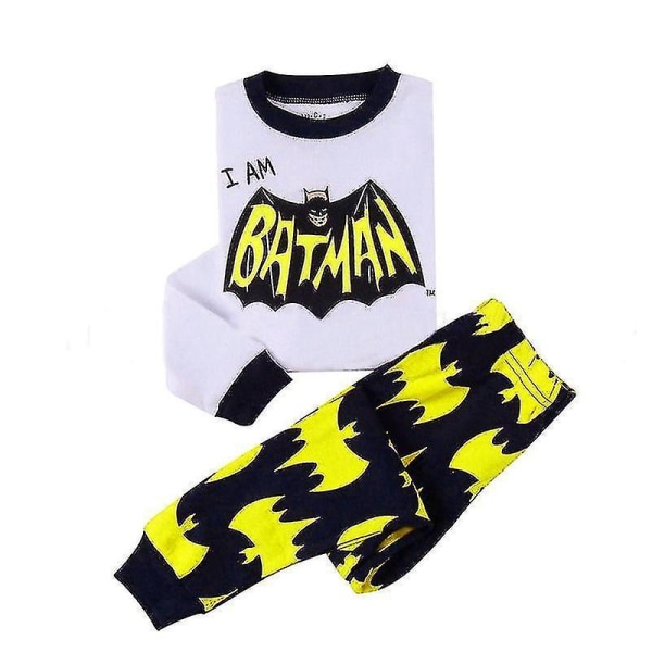 Unisex barn Marvel Dc Superhero Pyjamas Set Pjs Sweatshirt Toppbyxor Sovkläder Black White Batman