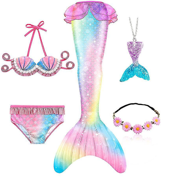 Nya barn The Little Mermaid Tails Barn Memaid Baddräkt Bikini Baddräkt Halloween Costume Gir DH102 Package1