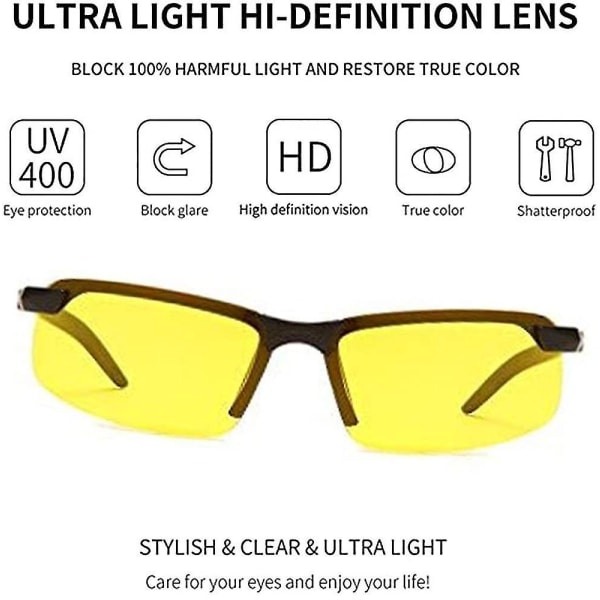 Night Vision Glasögon Sportsolglasögon för män och kvinnor