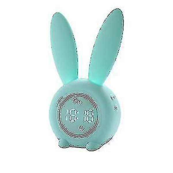 Magnetisk tidsinställd nattlampa med ljudsensor väckarklocka söt kaninform USB laddning（Blå）
