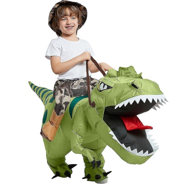 Uppblåsbar dinosauriekostym Ridning T Rex Halloween Carnival Party Cosplay kostym för vuxna barn 100-125cm