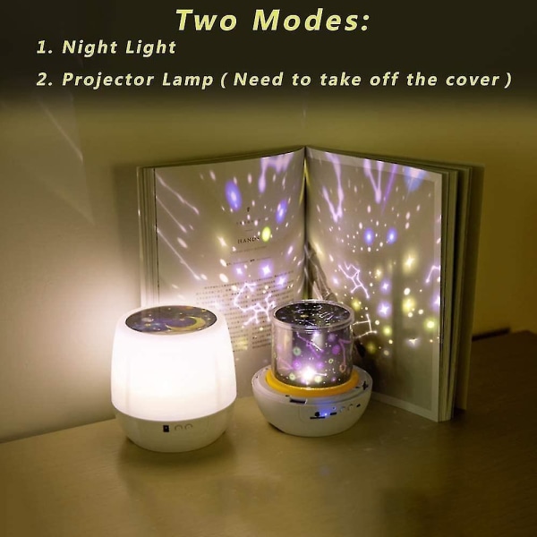 Nattljus för barn -luckkid Multifunktionell nattlampa Stjärna projektorlampa för att dekorera födelse