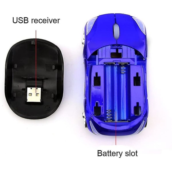 2,4ghz trådlös mus Cool 3d sportbilsform ergonomiska optiska möss med USB mottagare för pc bärbar dator