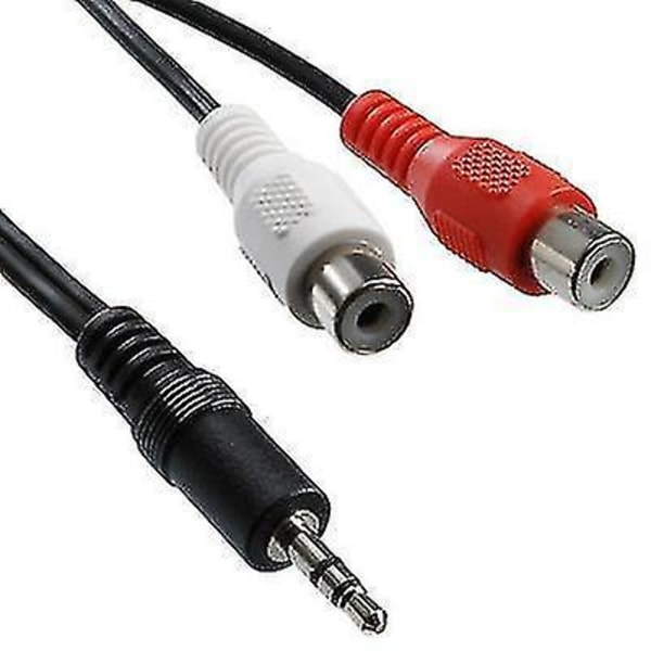 2 RCA hona till 3,5 MM hane Audio Y-kabel, längd: 20 cm