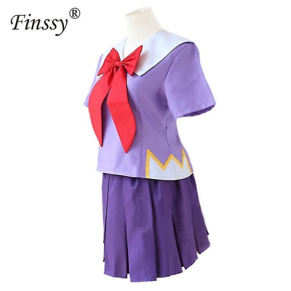 Anime 2:a Mirai Nikki Gasai Yuno Lolita Sailor Cosplay kostym Loli rosett Kort kjol Peruk Längd 80 cm