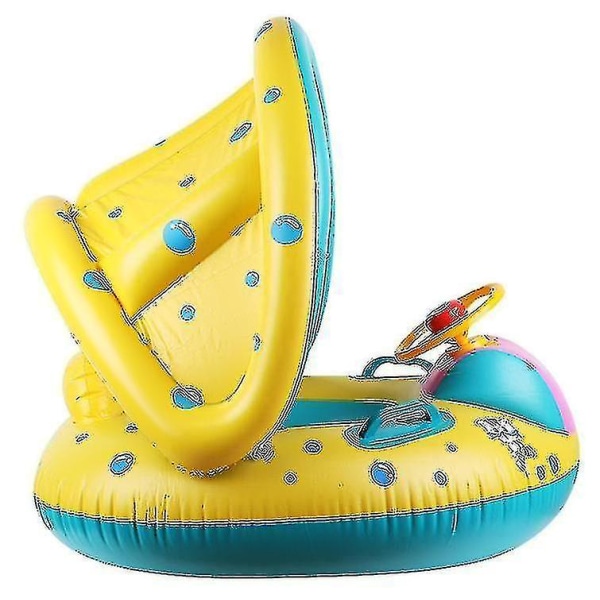 Float Pool Toddler Floater med uppblåsbar baldakin Shark Spädbarnspool Float för barn