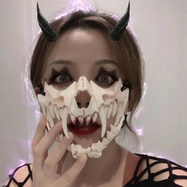 Halloween Demon Mask Carnival Werewolf Skull Mask Cosplay Costu D C