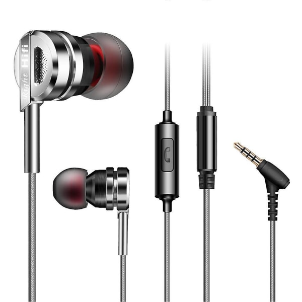 QKZ DM9 Metal Heavy Bass HiFi-hörlurar 3,5 mm trådbundna in-ear-öronsnäckor med mikrofon