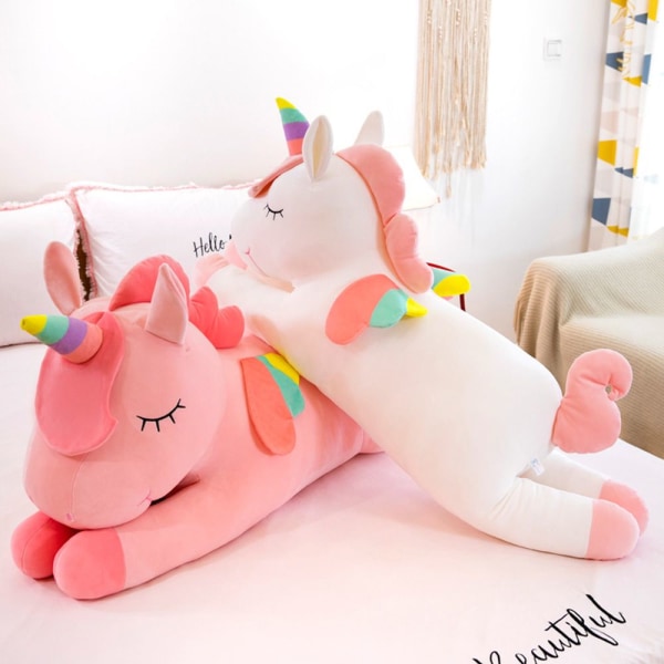 Unicorn Plyschleksak Unicorn Doll VIT 80CM white 80cm pink 80cm