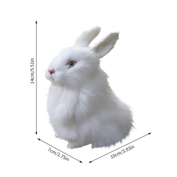 Realistisk docka plysch smådjur leksak modell påsk Heminredning white white
