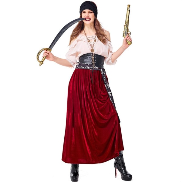 XL Kvinnor Piratkostym Vuxen Cosplay Fancy Dress Carnival