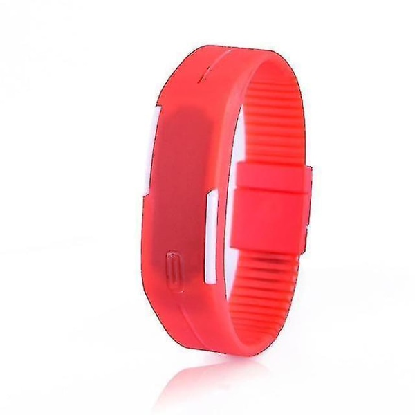 Charmiga armbandsur Silikon Led Sport Armband Touch（Röd）