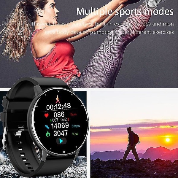 Lige Ny Smart Watch Herr Full Touch Screen Sport Fitness Watch Ip67 Vattentät Bluetooth För Android