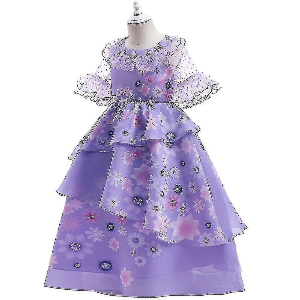 Encanto Isabela Princess Kostym Ruffle Tutu Dress Girl Party