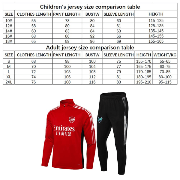 21/22 Arsenal Jersey Set Ars långärmad fotboll stränings overall m