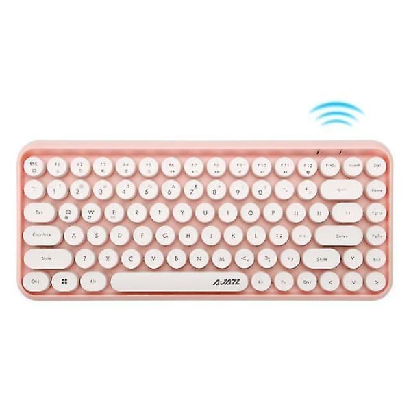 Qwert trådlöst Bluetooth -tangentbord med 84 tangenter (rosa)