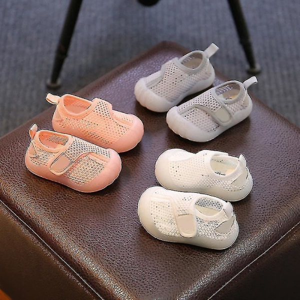 Mesh Comfort Sport Sneaker för och toddler kardborre stängning Andas Barnskor Sommar Gray