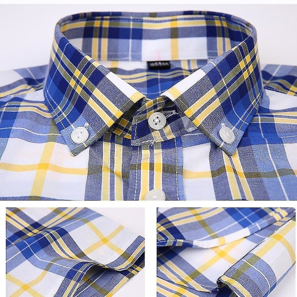 Fashionabla sommarskjortor för män Casual kortärmade skjortor med nedfällbar krage