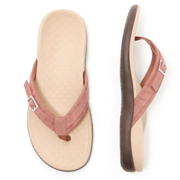 Stringsandaler med spänne Kvinnor Casual Non-slip Flip-flop Beach Sandal